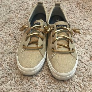 Sperry Crest Vibe gold shoes